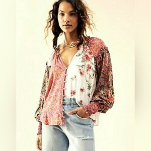 Free People Gemini Vintage Combo blouse